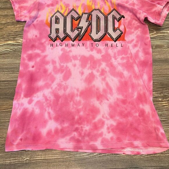 AC/DC Tie-Dye Highway to Hell T-Shirt. Red/Pink Size Small. NWOT. Y - Picture 2 of 6